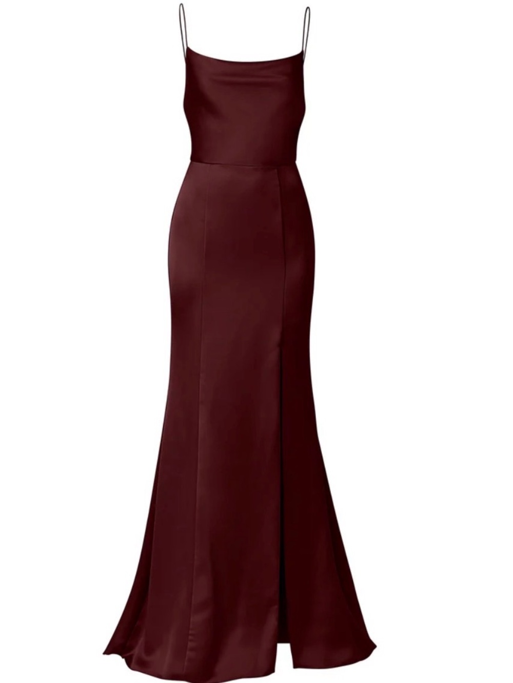 Amsale Chloe Ruby Slip Satin Gown